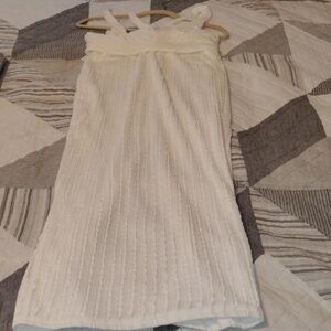 Fashion Nova Just Beautiful Textured Cream Sleeveless Skirt Set, Size: M, NWT